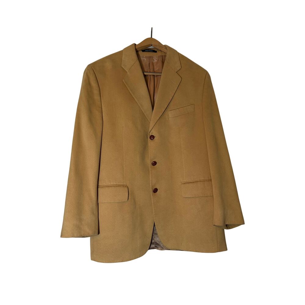 VTG Chaps Ralph Lauren Mens faux suede tan blazer.  Size 46R. Preppy, workwear
